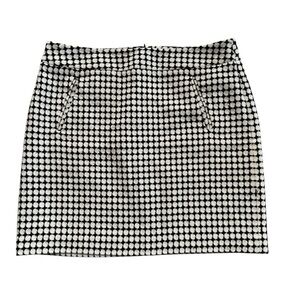 Ann Taylor Loft Skirt Black White Mini Classic Size 12